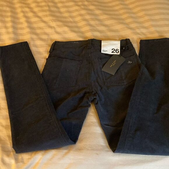 Rag & Bone NWT High Rise Skinny 5 Pocket Style Black Corduroy Pant. Size 26. - Picture 6 of 9